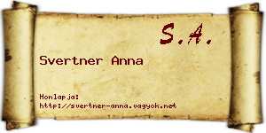 Svertner Anna névjegykártya